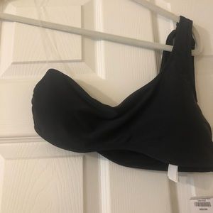 Black Bandeau Bikini One shoulder Bow Tie Top from Abercrombie & Fitch